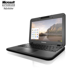 Refurbished-Lenovo Chromebook N21 (2018) Laptop with 11.6 inch Display, Intel Celeron N2840 Processor, 4GB RAM, 16GB eMMC, Intel HD Graphics, English Keyboard- Black
